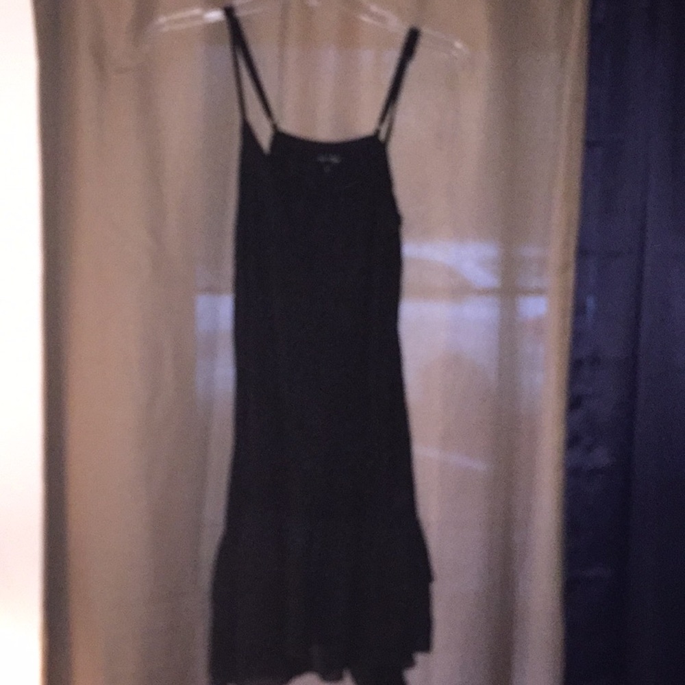 Spaghetti strapped chiffon scalloped dress